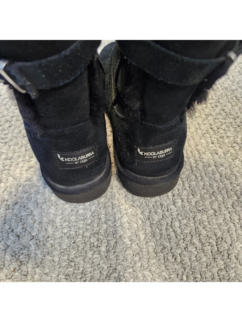 Koolaburra Black Suede Faux Fur Lined Boots Size 9